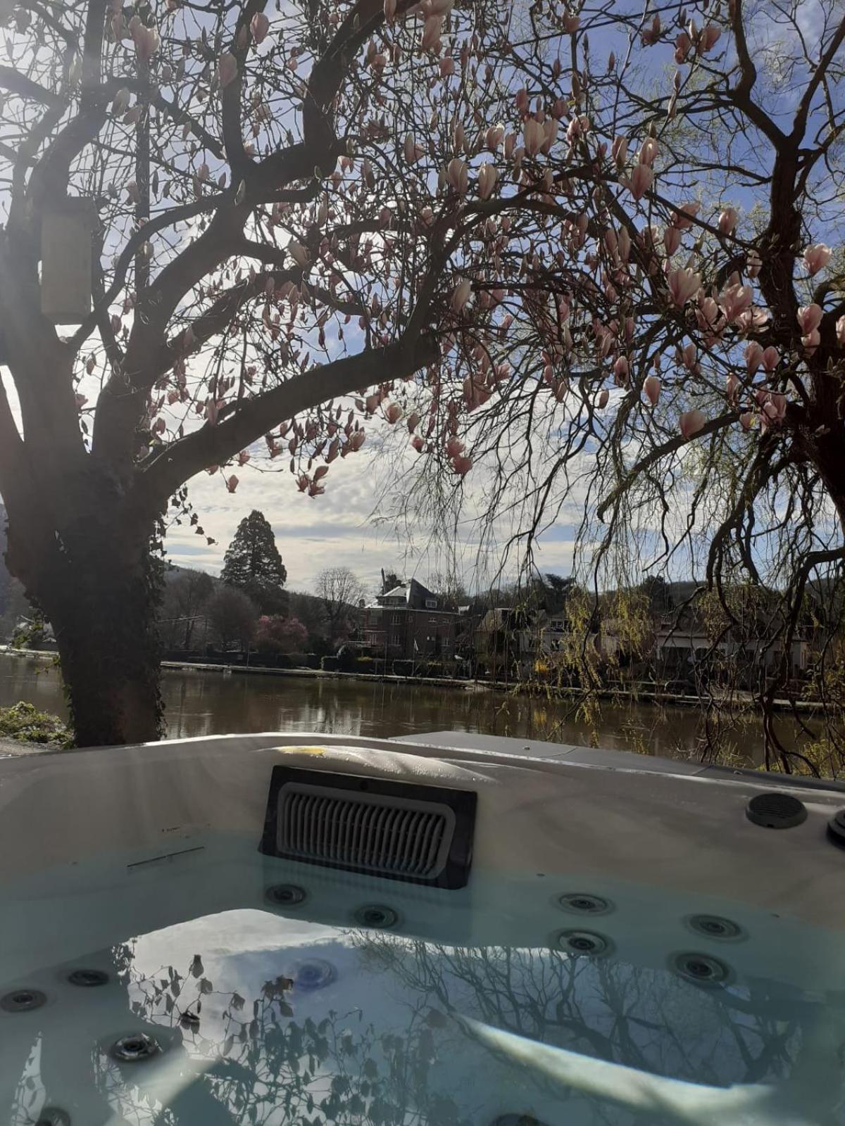 Pieds Dans L'Eau Private Wellness Bordure De Meuse Villa Lustin Bagian luar foto